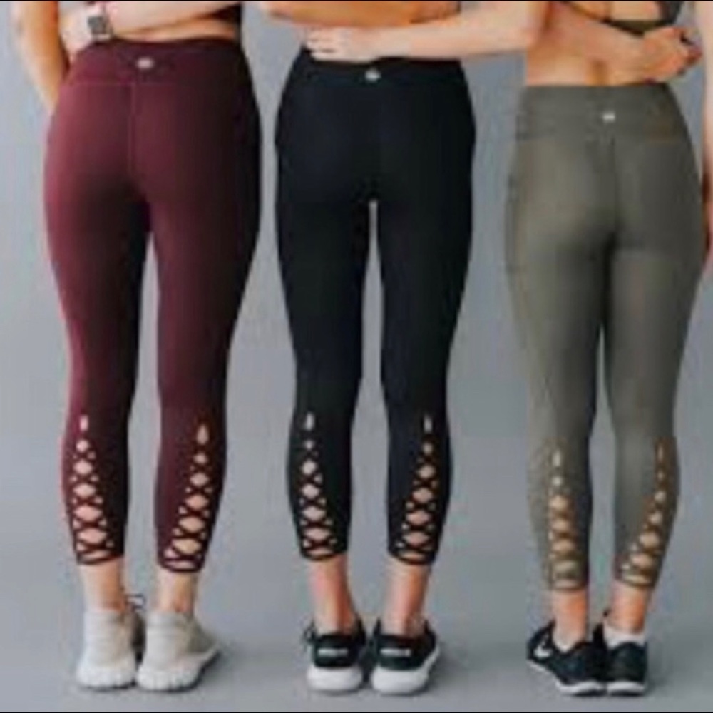 Senita Across Cross high waisted leggings, SZ XS